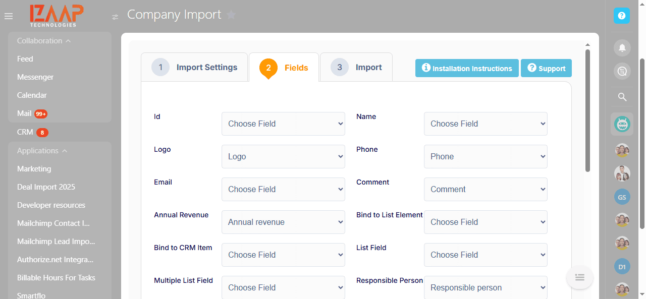 Map Fields to Bitrix24