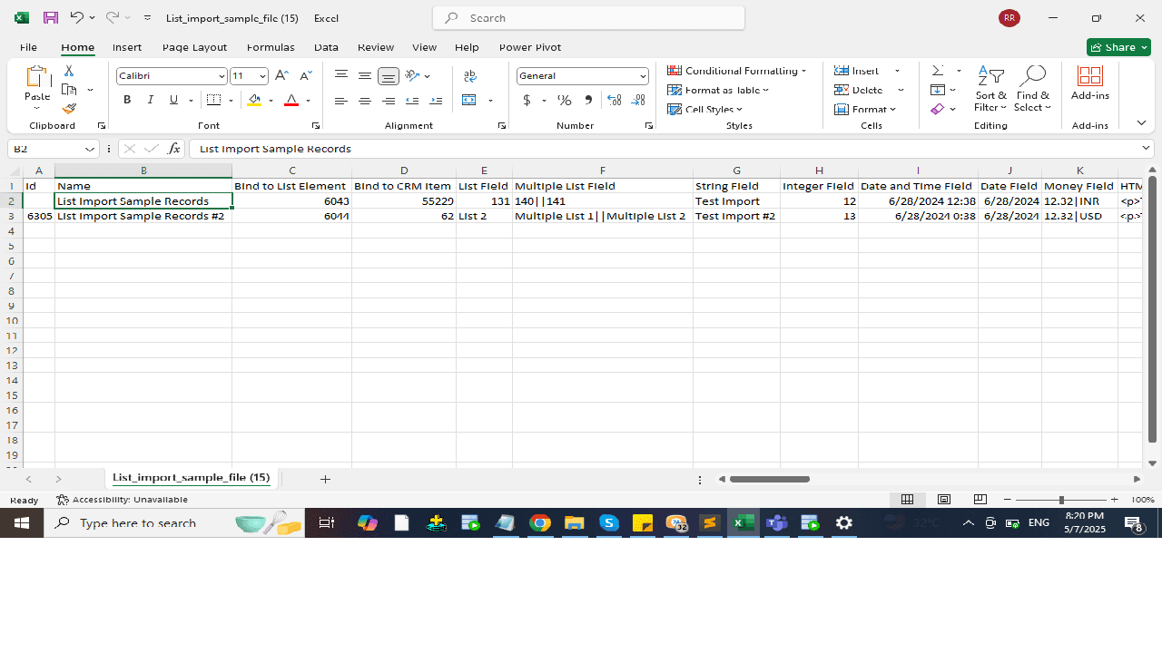 Select List & Upload File